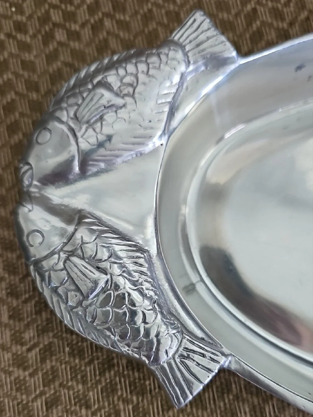 Source Unknown Silver Fish-Handled Serving Platter